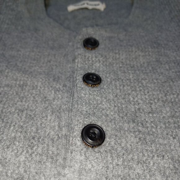 Taylor Stitch Huckberry 100% Merino Wool Henley Sweater Mens 42 Heather Gray - Picture 3 of 7